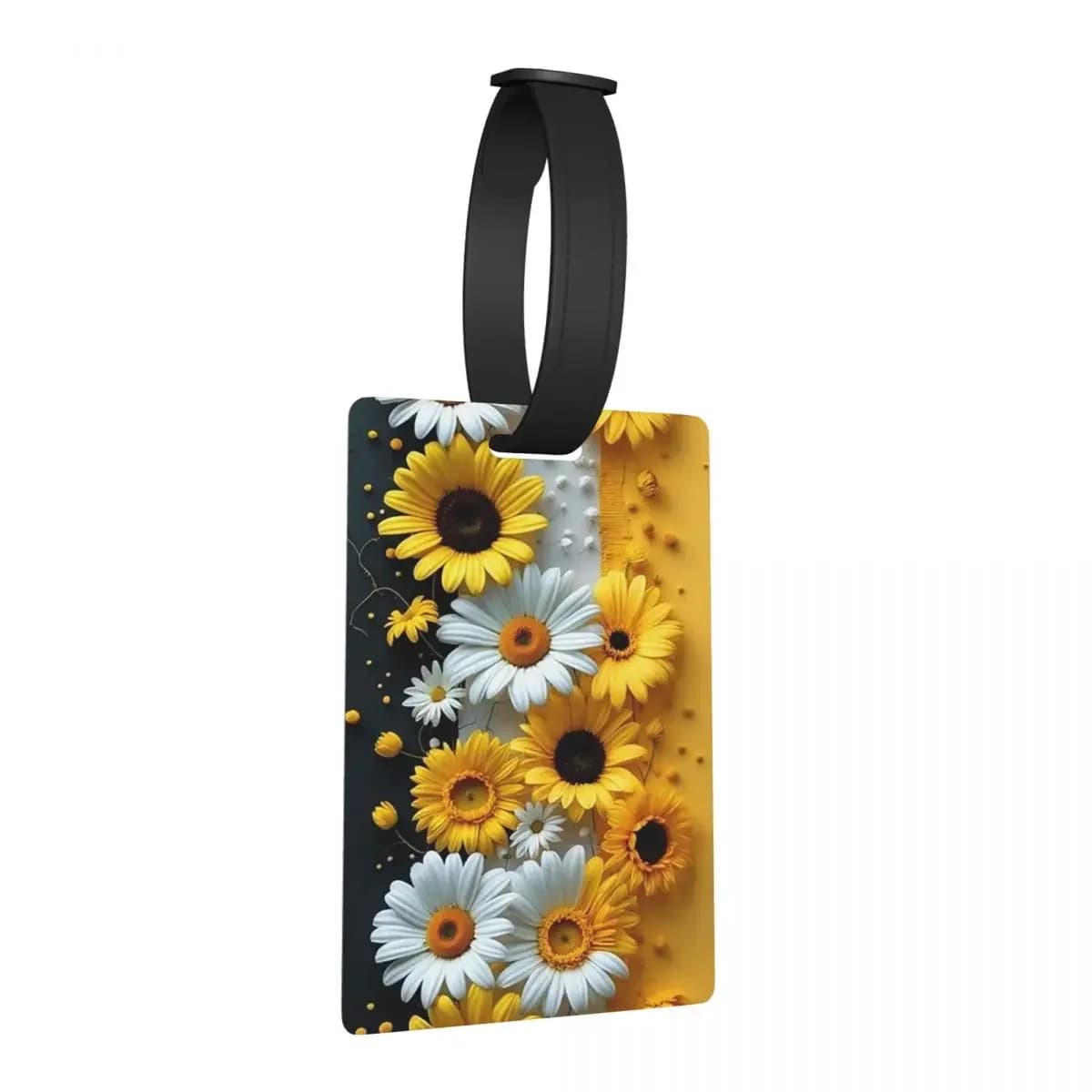 Girasole e rosa Giallo e bianco Design Etichette per bagagli Valigia Bagagli portatili Etichetta d'imbarco Porta etichette ID Nome Indirizzo