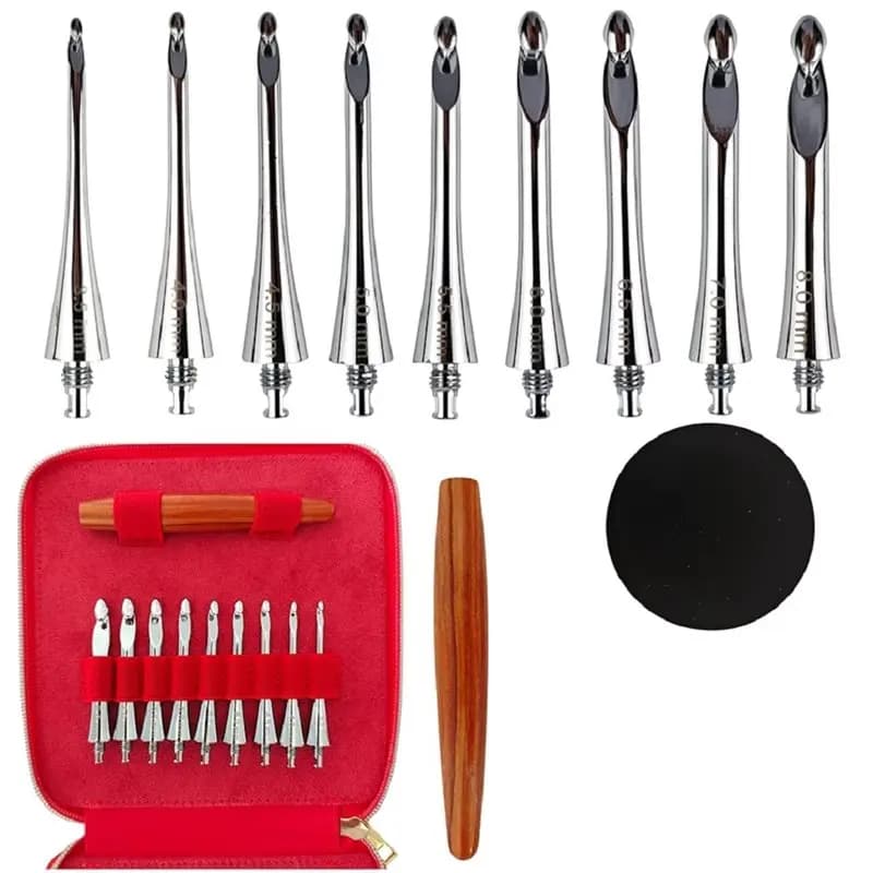 Set di Ferri da Maglia Staccabili KEKA con Ganci in Alluminio Intercambiabili, Manico Ergonomico, 3.5mm-