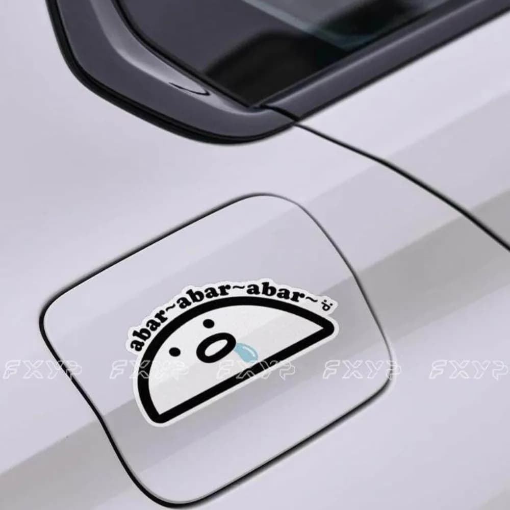 1PC Half-Moon Shaped Waterproof Vinyl Sticker, Cute Fun Cartoon Decal Various Sizes for Bike Car Helmet Decoration