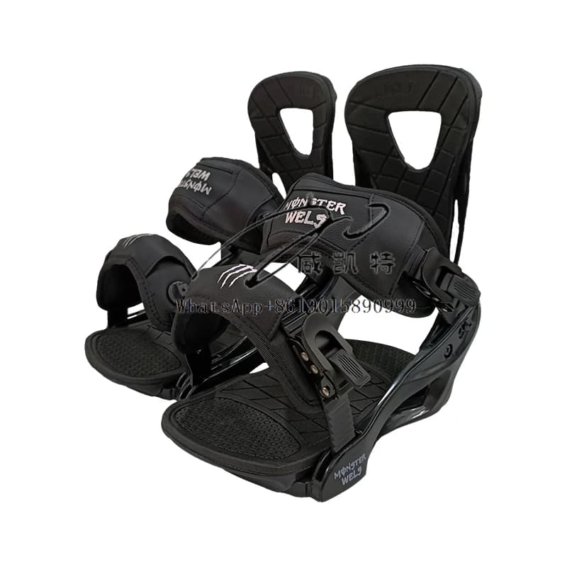 Versatile legame per snowboard per tutte le montagne in bianco e nero, ideale per adulti, modelli multipli