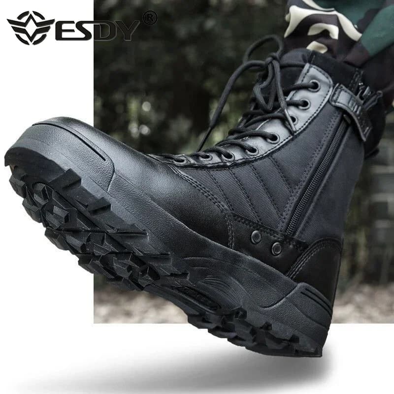 Stivali da uomo Combattimento Stivaletti da uomo tattici di grandi dimensioni 36-46 Stivale Scarpe da uomo Scarpe antinfortunistiche da lavoro Stivali da moto da uomo
