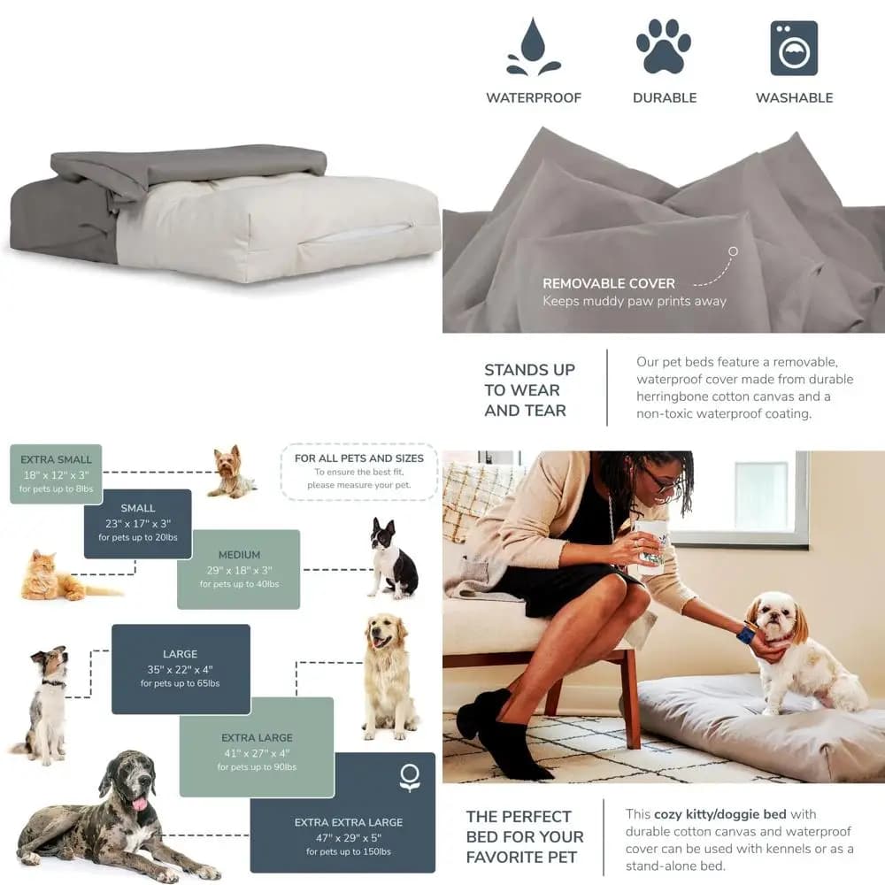 Lussuoso Letto per Animali Domestici - Materasso Ultra Confortevole per Cani e Gatti - 23 x 17 x 3 - Senza Schiuma, Supporto Ideale