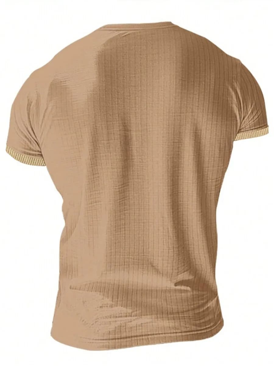 T-shirt da uomo a maniche corte tinta unita slim fit estiva casual