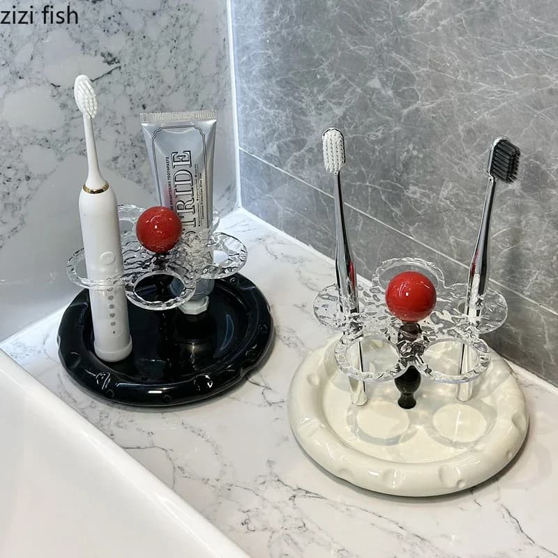 Acrylic Ceramic Electric Toothbrush holders Washbasin shelf Bathroom holders Table Organizer