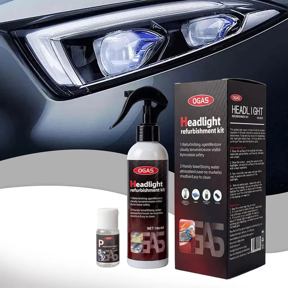Kit di Restauro Fari Auto, Riparazione Sbiadimento Fari, Liquido Lucidante per Fari, Riparazione Graffi, Detergente per Auto