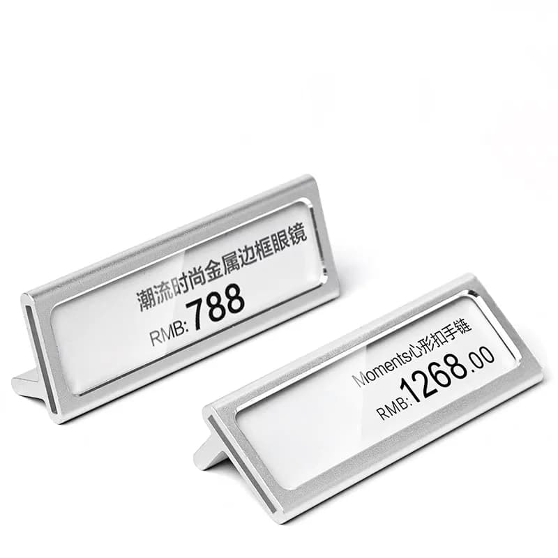 59x17mm Supporto per cartello in metallo Supporto per pane Etichetta prezzo del negozio Etichette per carte Espositore pubblicitario Mini prezzo Porta carte di carta