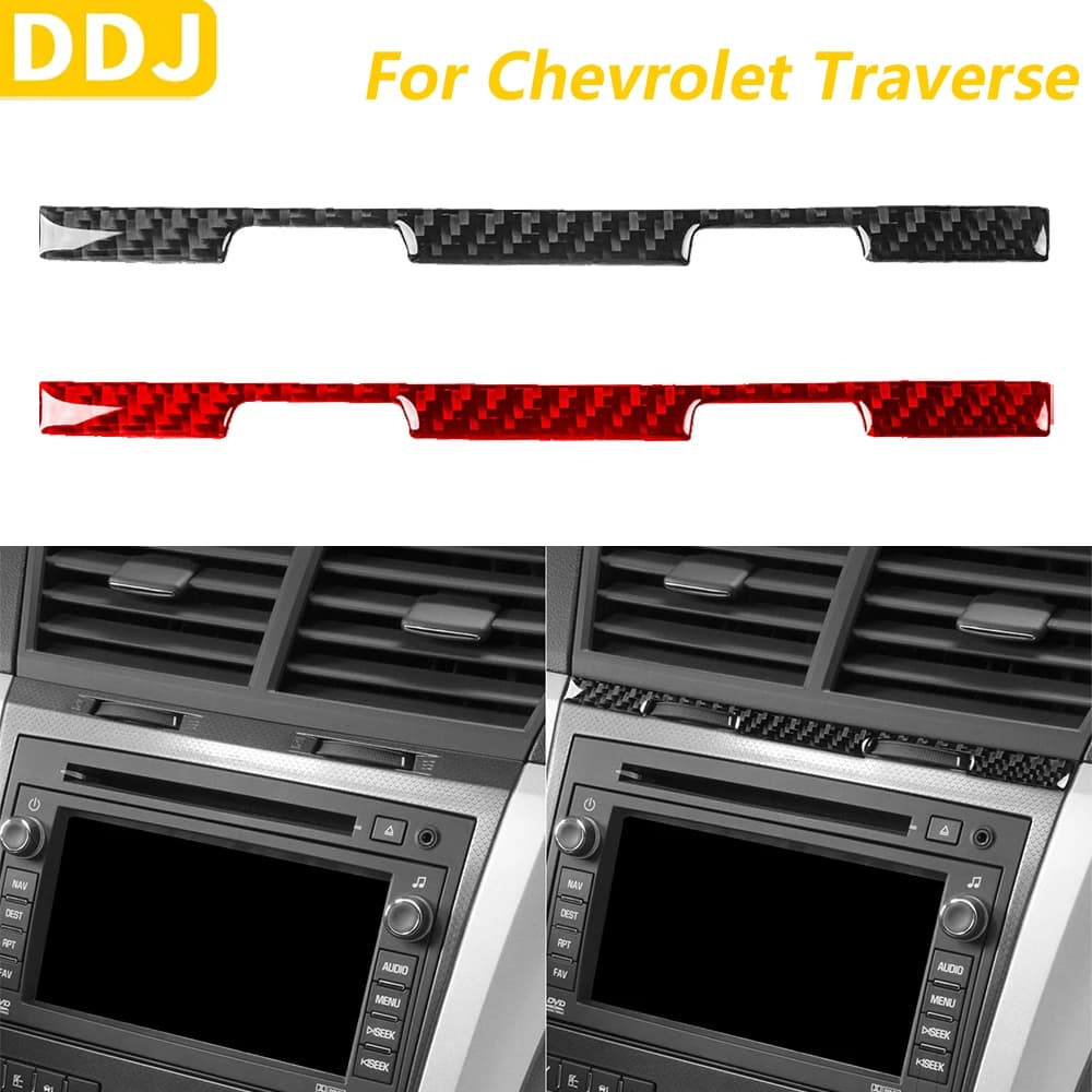 Per Chevrolet Traverse 2009-2012 Centro In Fibra di Carbonio Aria Condizionata Manopola Pannello di Controllo Trim Strisce Accessori Auto Adesivo