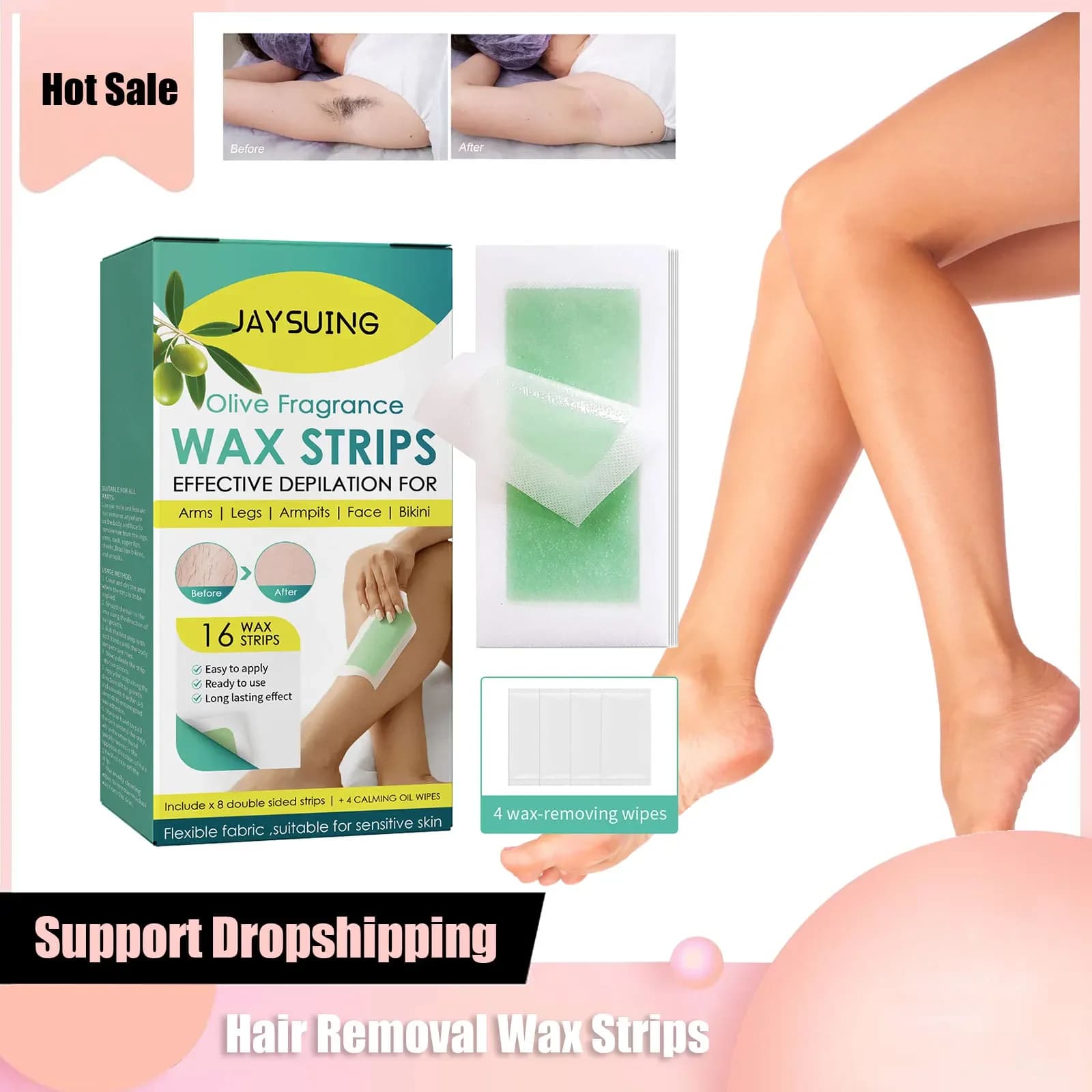 Strisce di cera per la depilazione depilazione professionale del corpo in tessuto non tessuto delicato per le gambe del viso Bikini sotto le ascelle strumento di bellezza per l'epilatore estivo