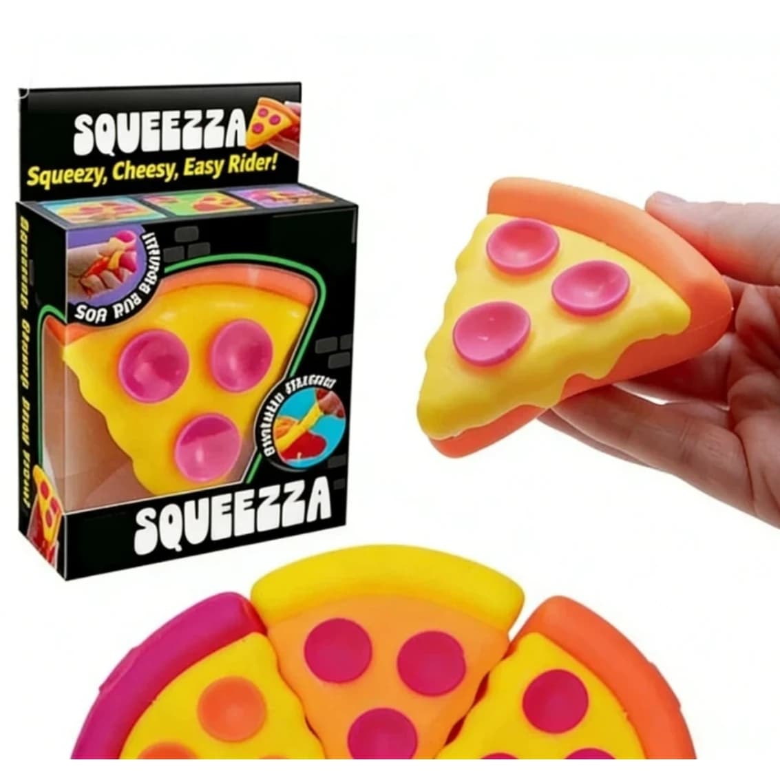 Schylling Needoh Pizza Cubo Antistress Sensoriale Squishy Fidget Cube Antiansia Oggetto da Spremere per Concentrazione ADHD Scatola a Sorpresa Regalo