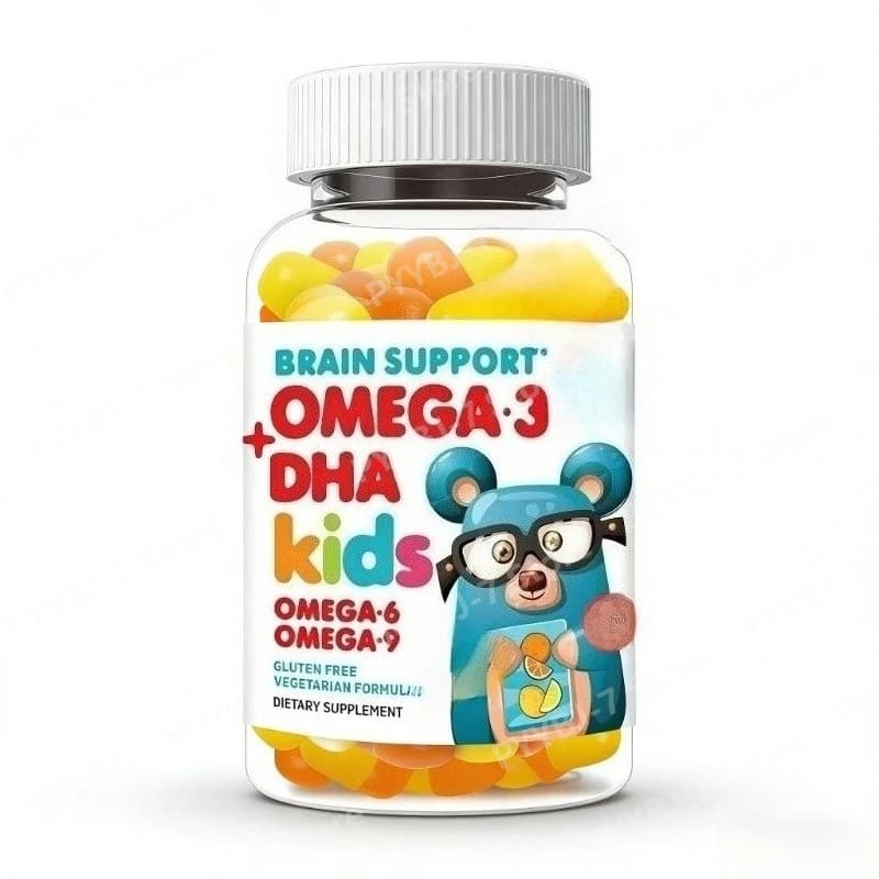 Omega 3 Gummies Vegani per Bambini Senza Olio di Pesce, Vitamine per la Salute del Cervello e del Cuore, Senza Glutine, Integratori Quotidiani