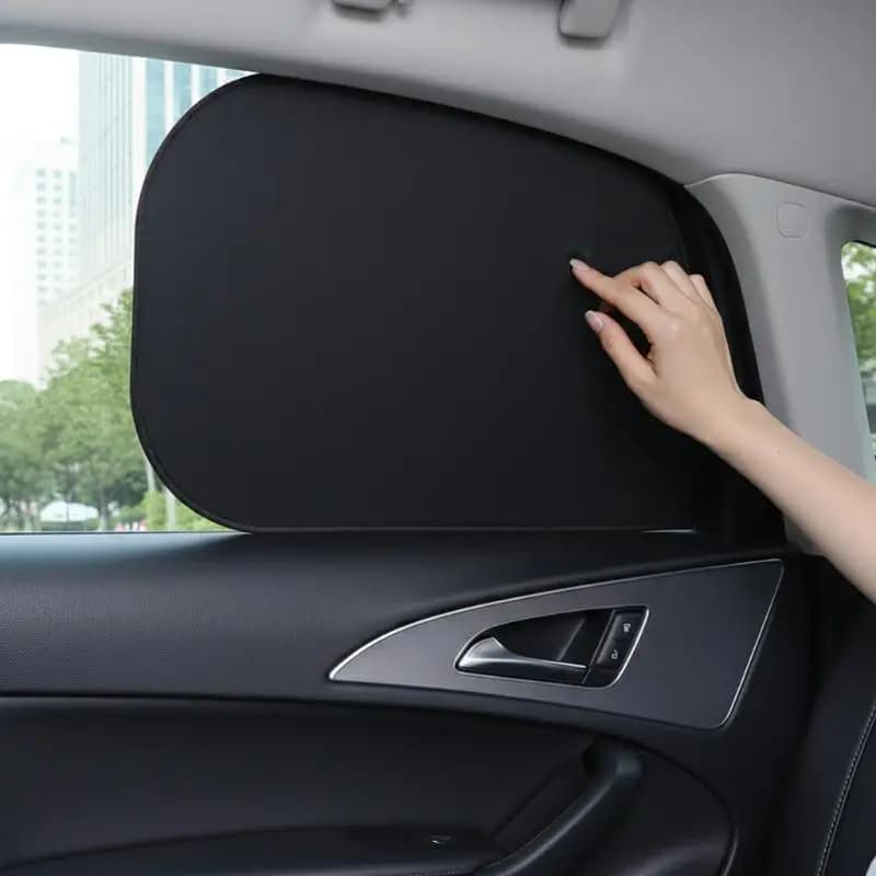 4 Layer Electrostatic Car Side Window Sun Shade Curtain Blocks UV Rays Keeps Vehicle Cool for Family Road Trips