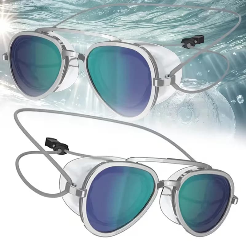 Retro Frame Mirrored Swim Goggles Anti Fog UV Protection Wide Vision Leakproof Swimming Glasses Comfort Fit for Adult Men Women