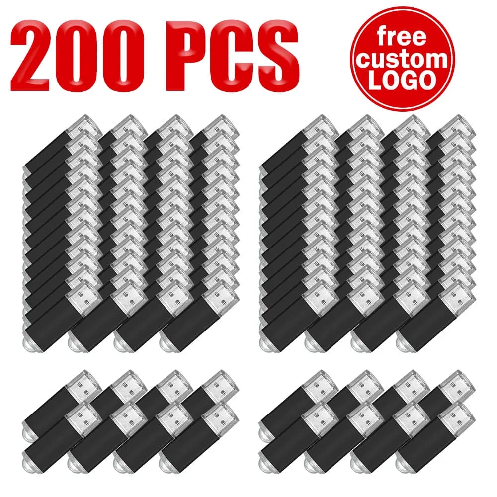 200 pezzi di chiavette USB personalizzate da 4GB 8GB 16GB 32GB 64GB ad alta velocità USB 2.0 Chiavetta USB, Memoria Flash, Pendrive