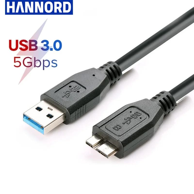Hannord Cavo da USB 3.0 a Micro B Cavo per disco rigido da 5 Gbps Cavo esterno per disco HDD per Samsung S5 Note3 Toshiba WD Seagate HDD