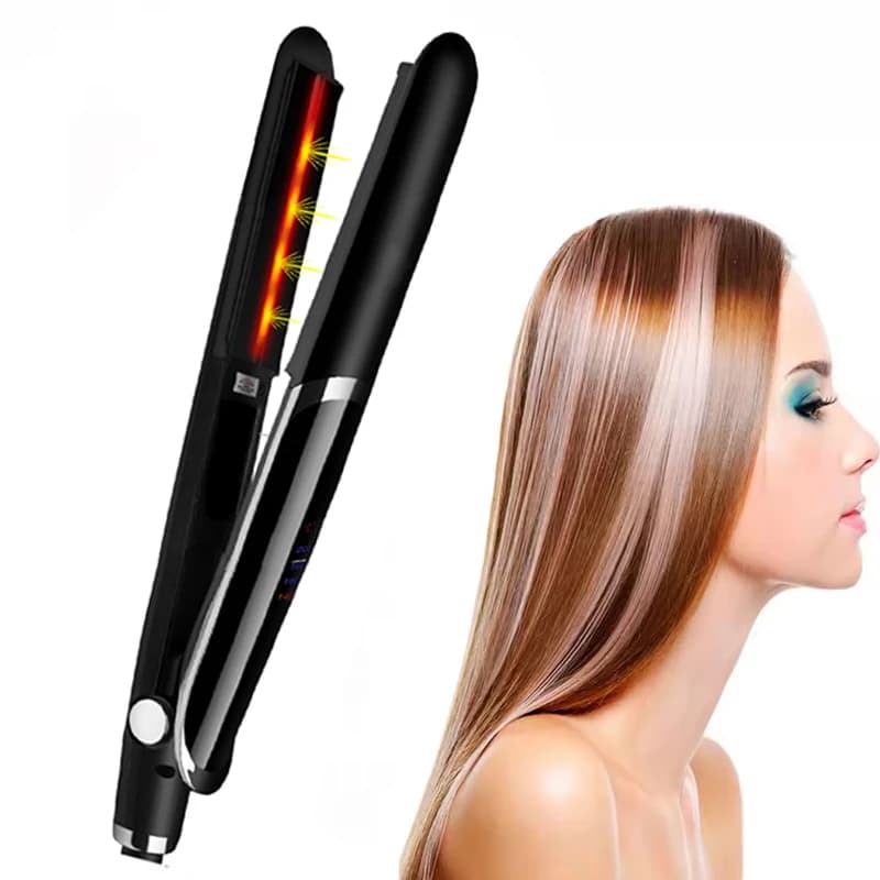 Piastra per Capelli a Infrarossi Professionale con Rivestimento in Ceramica Termostatica, Strumento per Styling e Arricciatura