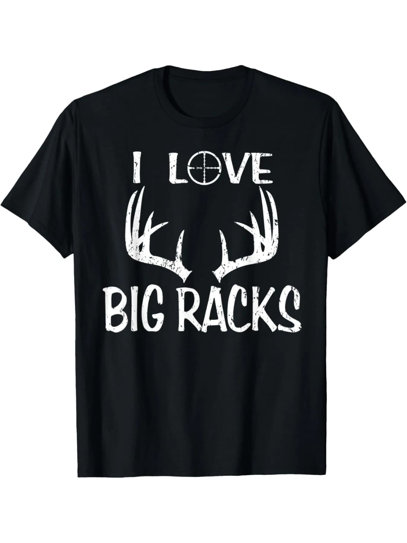 T-shirt da caccia ai cervi "I Love Big Racks" - T-shirt estiva comoda e casual a maniche corte