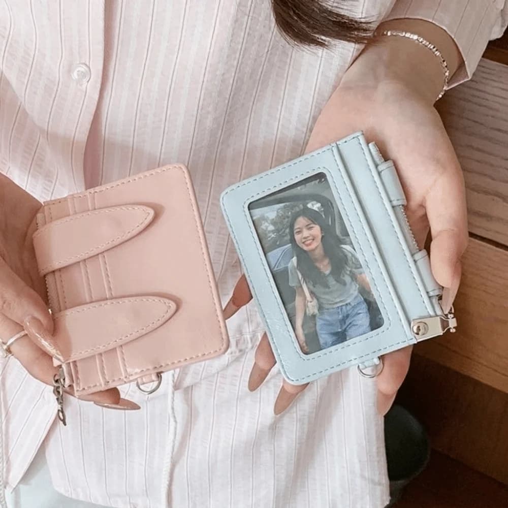 PU Leather Bunny Ear Card Holder Multi Slots Multi-functional ID Card Case Lightweight Polyester Lining Card Wallet Travel