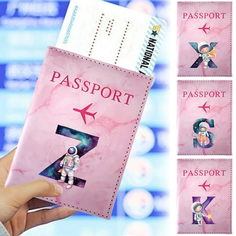 Set Porta Passaporto Serie Astronauta, Portafoglio Elegante Unisex Multifunzione, Porta Passaporto e Biglietti Aerei, Accessori da Viaggio Essenziali