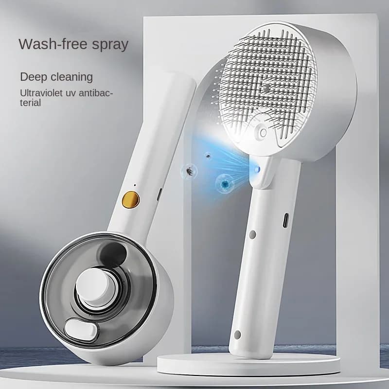 Pets Spray Massage Comb Cat Dog One Key Hair Removal Comb Cat Comb Cat Hair Comb UV Sterilization and Mite Removal Supplies