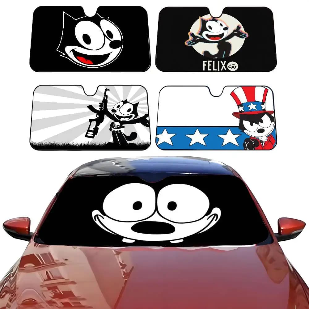 Divertente cartone animato F-Felix Simpatico C-Cat Parasole per auto Parabrezza Protezione anti-UV Protezione parasole anteriore per interni del veicolo