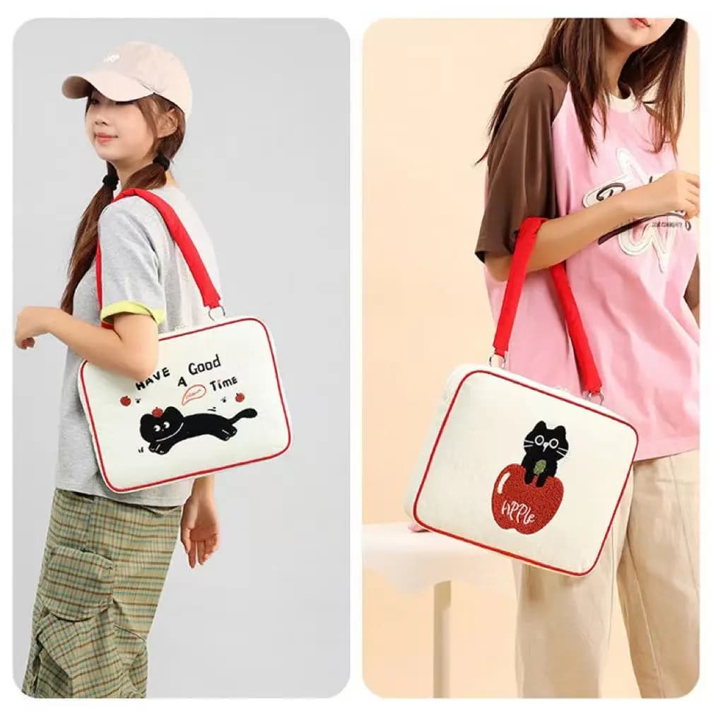 Custodia per laptop carina 13 14 15 15.6 16 pollici per MacBook Xiaomi Lenovo Samsung Borsa a tracolla per laptop Borsa per pendolarismo per studenti Regalo per ragazza