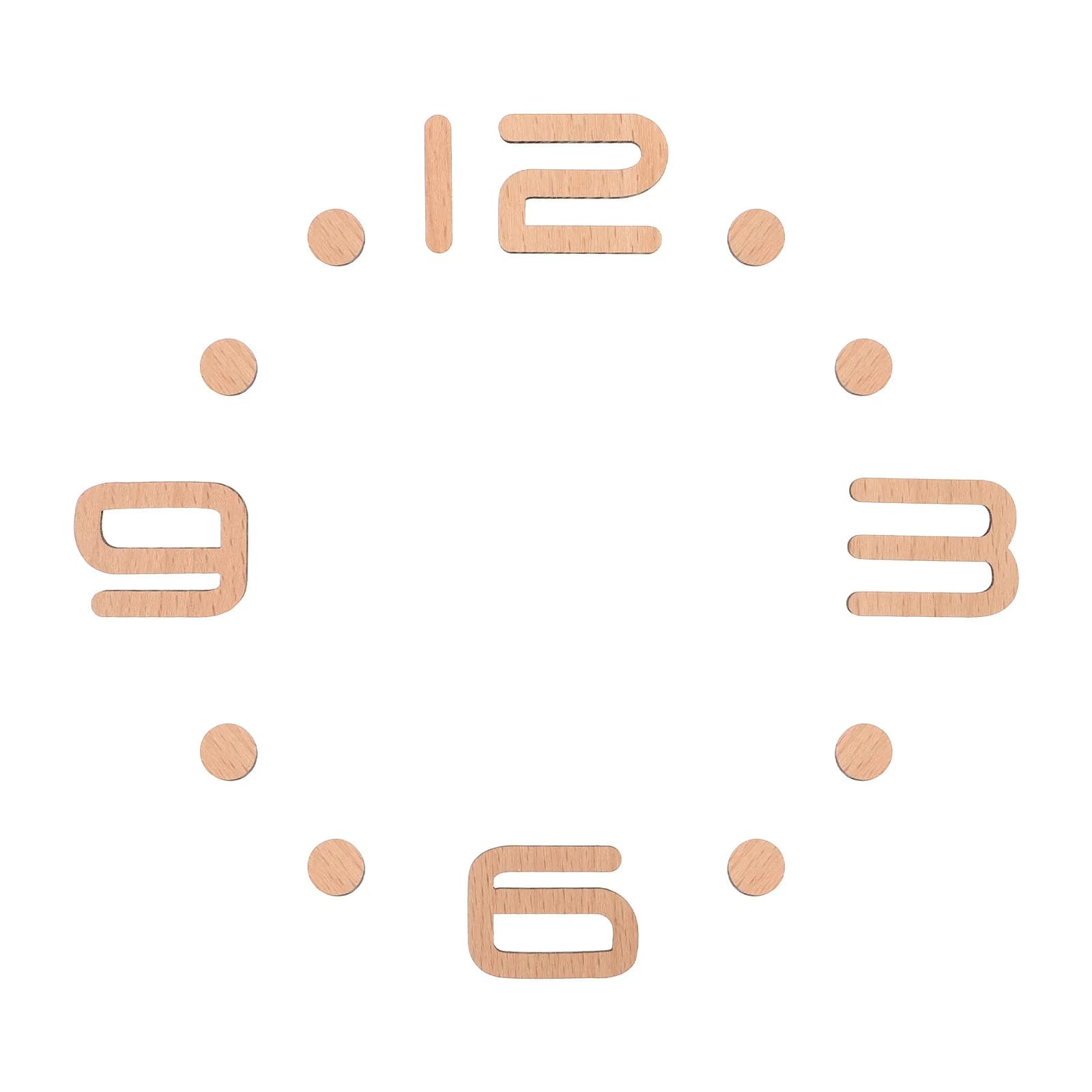 3D Arabic Numerals Set in Watch Wood, Wall Clock Replacement Accessories, Home and Office DIY Decoration