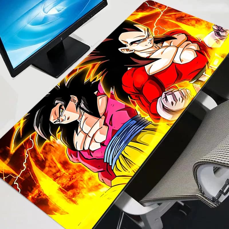 Tappetino per mouse da gioco, tappetino per tastiera, tappetino per scrivania, tappeto in gomma, tappetino per mouse Dragon Ball Vegeta e Goku, regalo per notebook