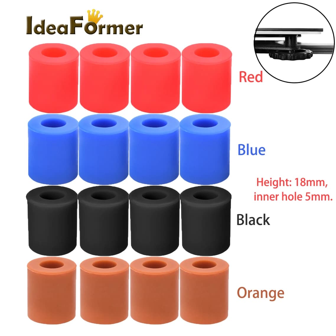 IdeaFormer 4 pieces of solid high temperature silicone spacer bed hot leveling column for CR-10 CR10S Ender-3 Prusa I3 parts of 3D printer