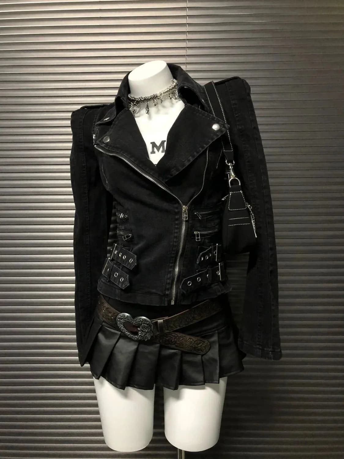 Goth Donna Giubbotti Moto & Biker Y2k 2000s High Street Cappotto Punk Vintage Estetica Harajuku Con cappuccio Zip Felpe invernali Moda