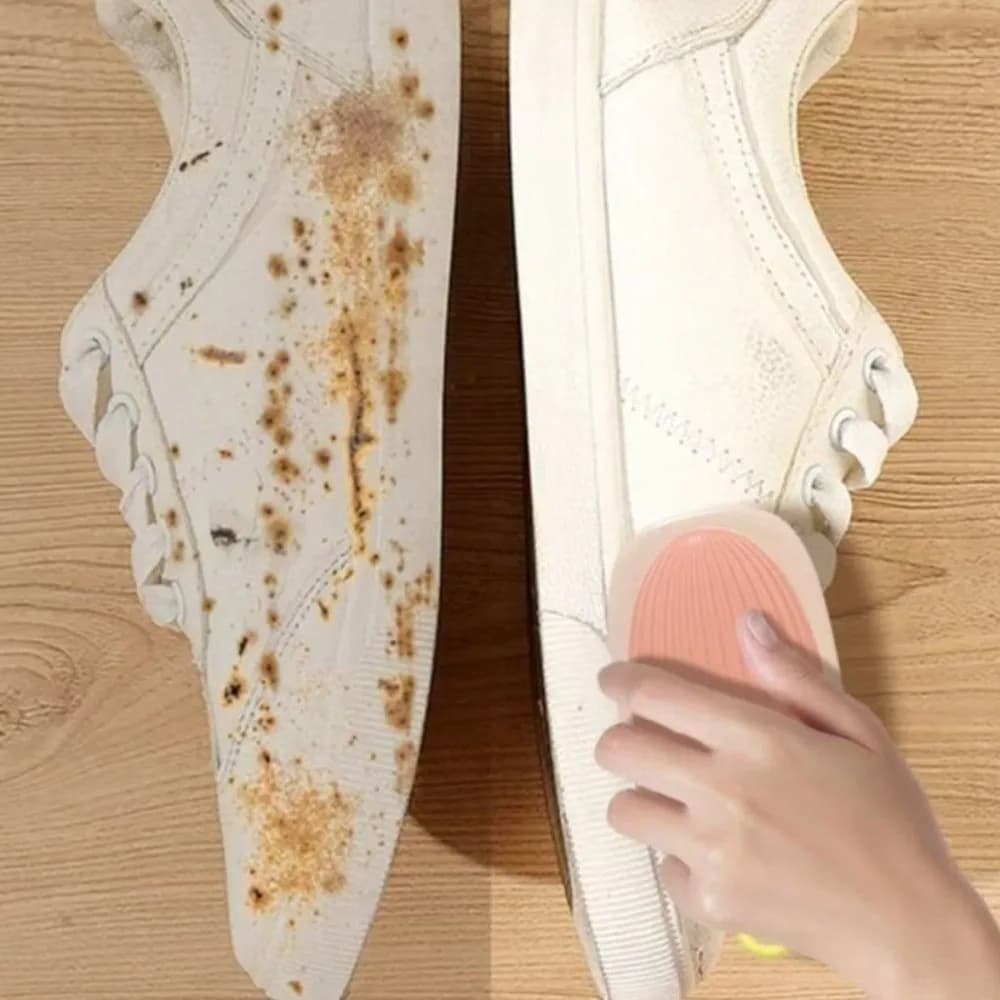 Spazzola Multifunzionale per Scarpe con Setole Dure, Manico Ergonomico, Spazzola a Forma di Conchiglia per Lavaggio e Pulizia Vestiti