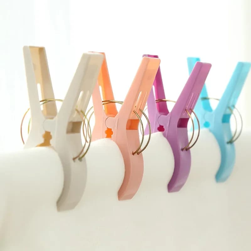 4 pz/set Grande Gancio Pinze di Plastica Antivento Perni di Vestiti Morsetto A Molla Asciugamano Da Spiaggia Potente Mollette Trapunta Clip