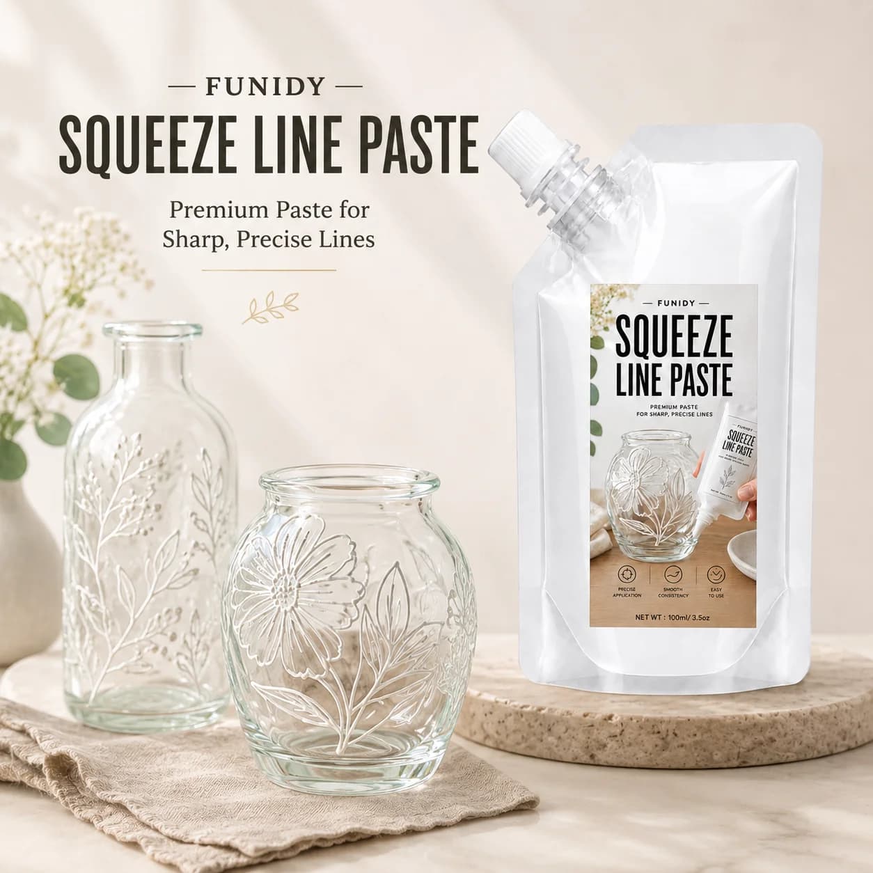 3D Texture Paste for Artists - Squeeze Line Paste Sculpting & Line Drawing Gel, Easy-to-Use DIY Clay for 3D Art