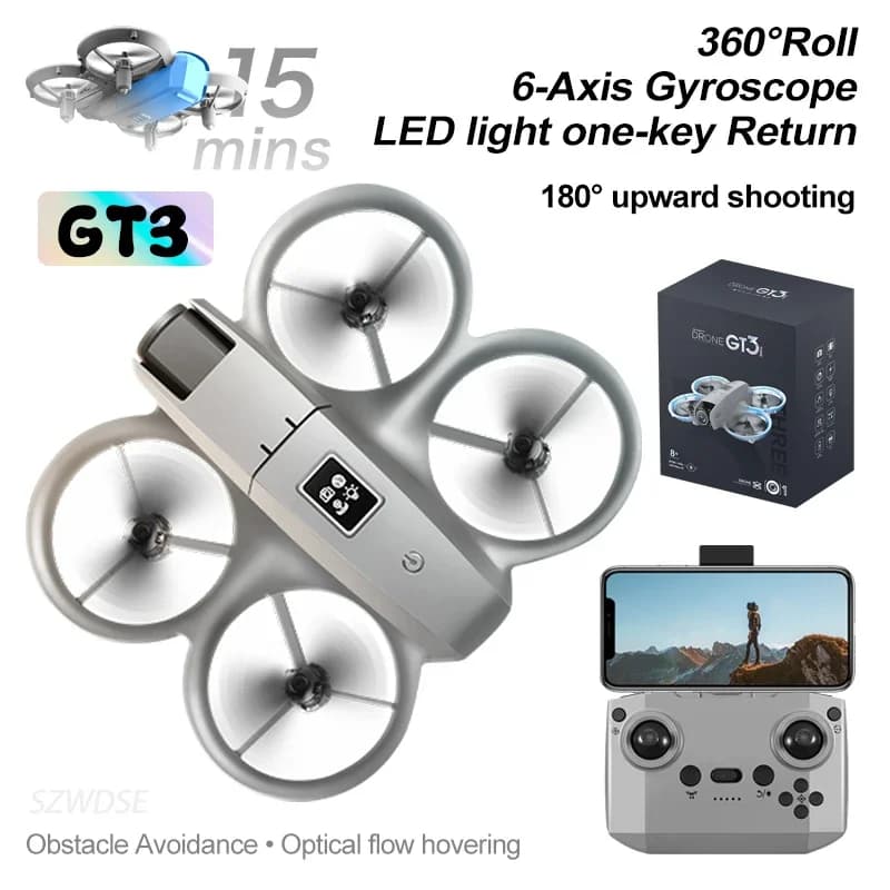 Professional drone GT3 with return with one click 180 ° Four-cooking toys to avoid RC obstacles with double wide-angle HD 8K camera