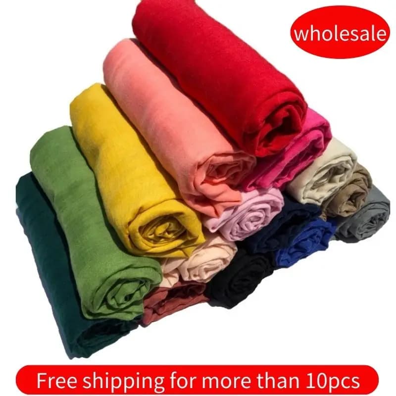 180x45 cm Scialli e stole in cotone e lino tinta unita Viaggi Vacanze da donna Elegante scialle lungo Sciarpe per la testa Hijab Sciarpa da donna sottile