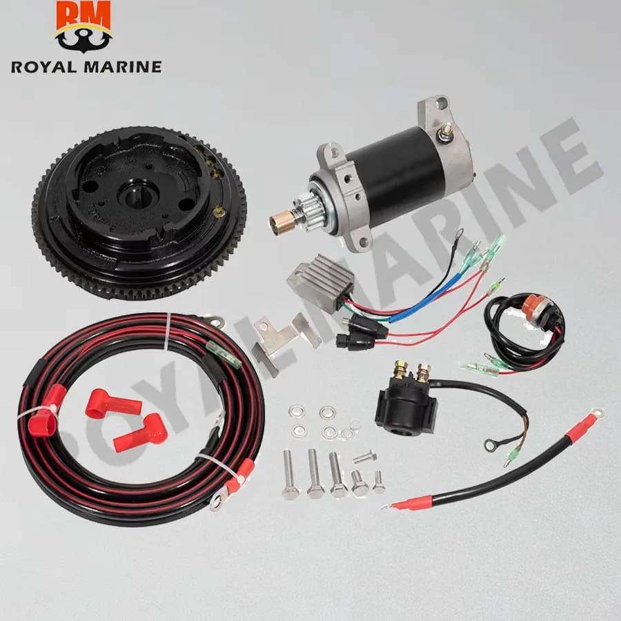 For YAMAHA F20 F20CEL CMHL ELECTRIC START Kit PARSUN 4T 20HP 362CC OUTBOARD STARTER MOTOR FLYWHEEL CABLE SWITCH CHARGE COIL AVR