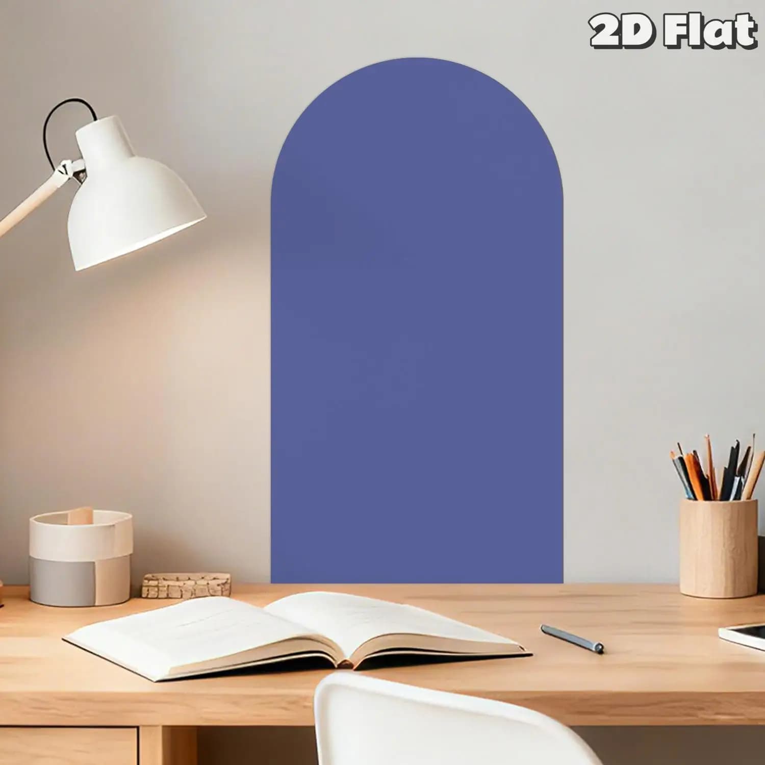 1 Pezzo Adesivo Murale Magnetico Minimalista a Forma di Arco, Motivo Geometrico Blu Ardesia, Autoadesivo, Adesivi per Piastrelle in Vinile
