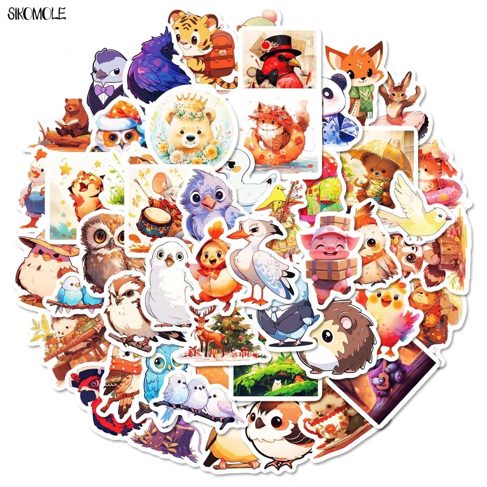 10/30/50PCS Del Fato Del Fato Del Fumetto Senso Panda Aquila Tigre Animale Adesivi Estetica Decalcomania Del Computer Portatile Bagagli Scrapbook Graffiti adesivo
