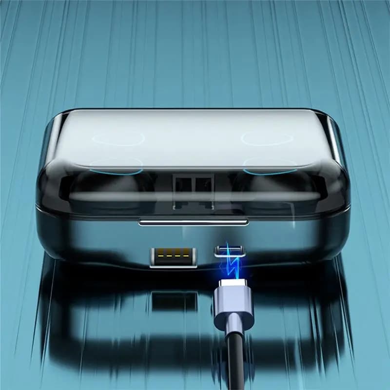 Persevering - Wireless headset Tws Bluetooth V5.1 LED Display Mini stereo headset with microphone Headset speaker, Green