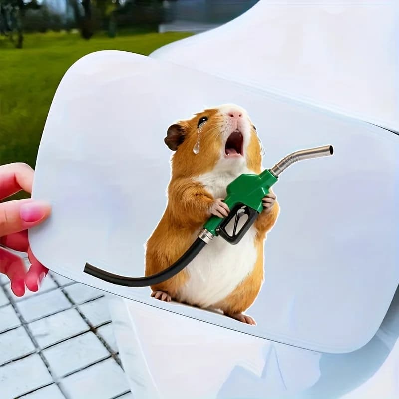 Adesivo per auto Crash Working Guinea Pig, adesivo autoadesivo per tappo serbatoio carburante, facile da applicare e senza residui