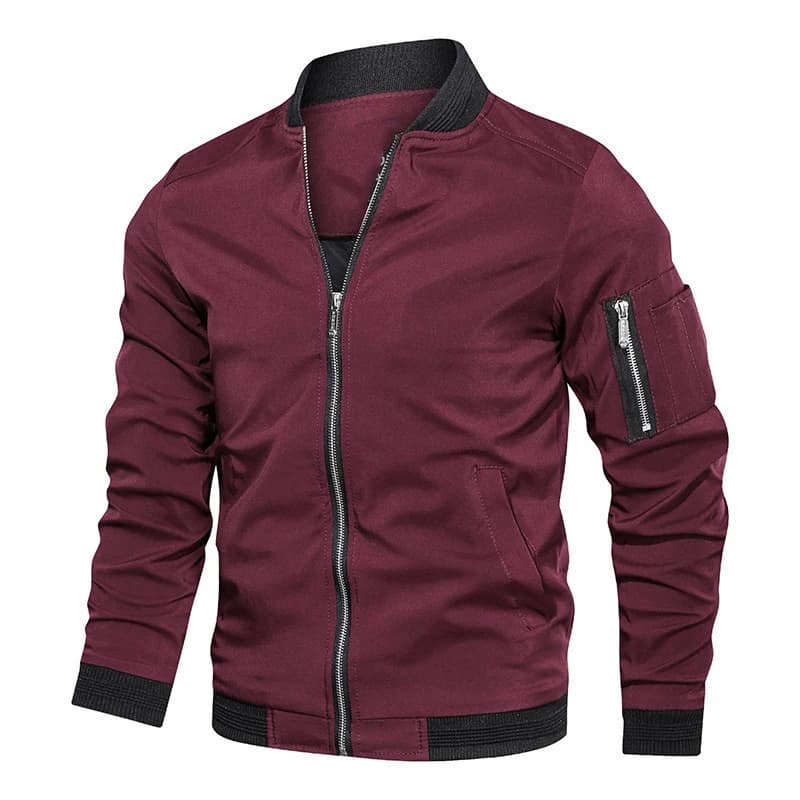 Giacca bomber da uomo primavera autunno Giacca leggera casual da uomo Giacca sportiva a vento con cerniera e tasche