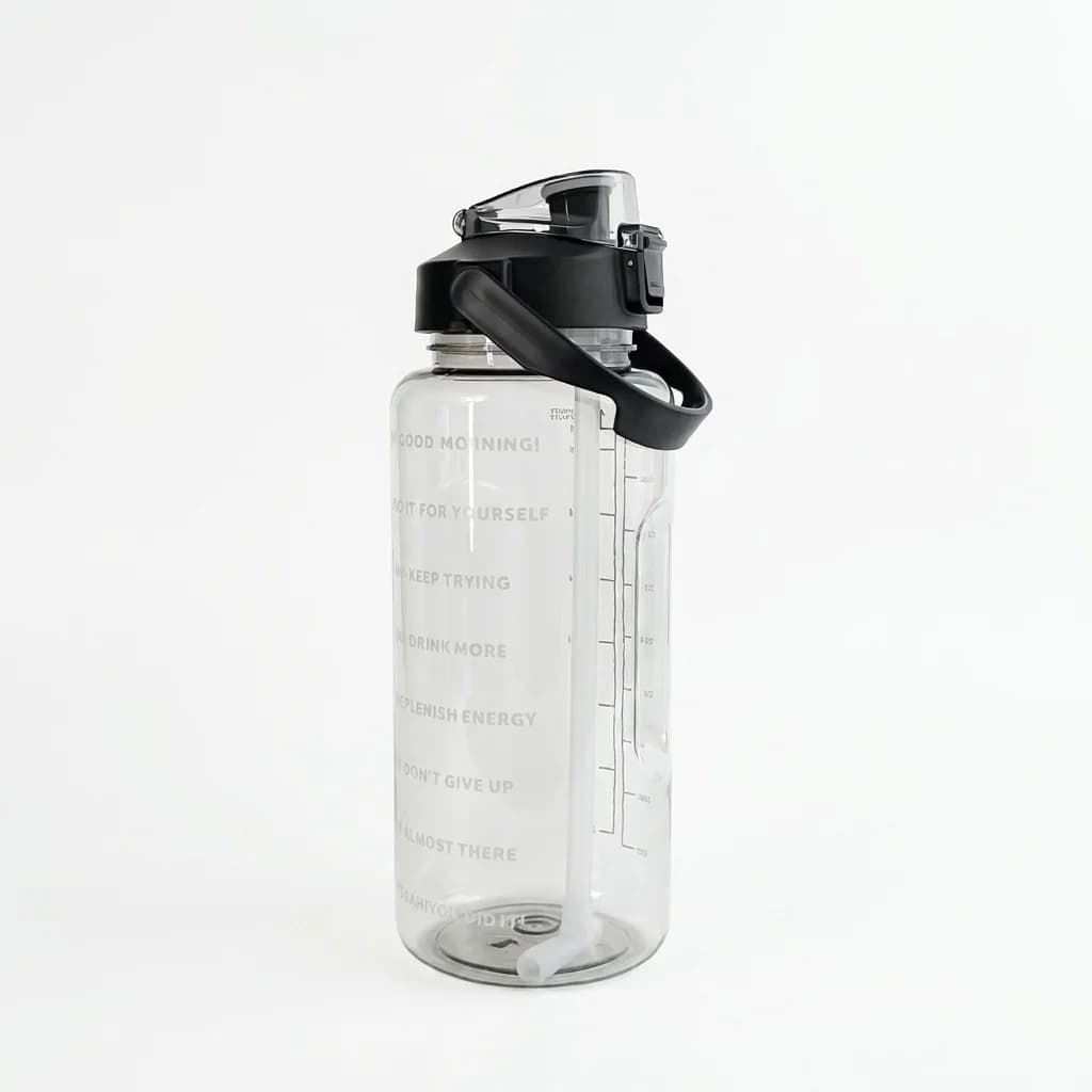 Borraccia in plastica con cannuccia, portatile, estiva, a prova di perdite, per sport all'aperto, leggera, da viaggio, per donna