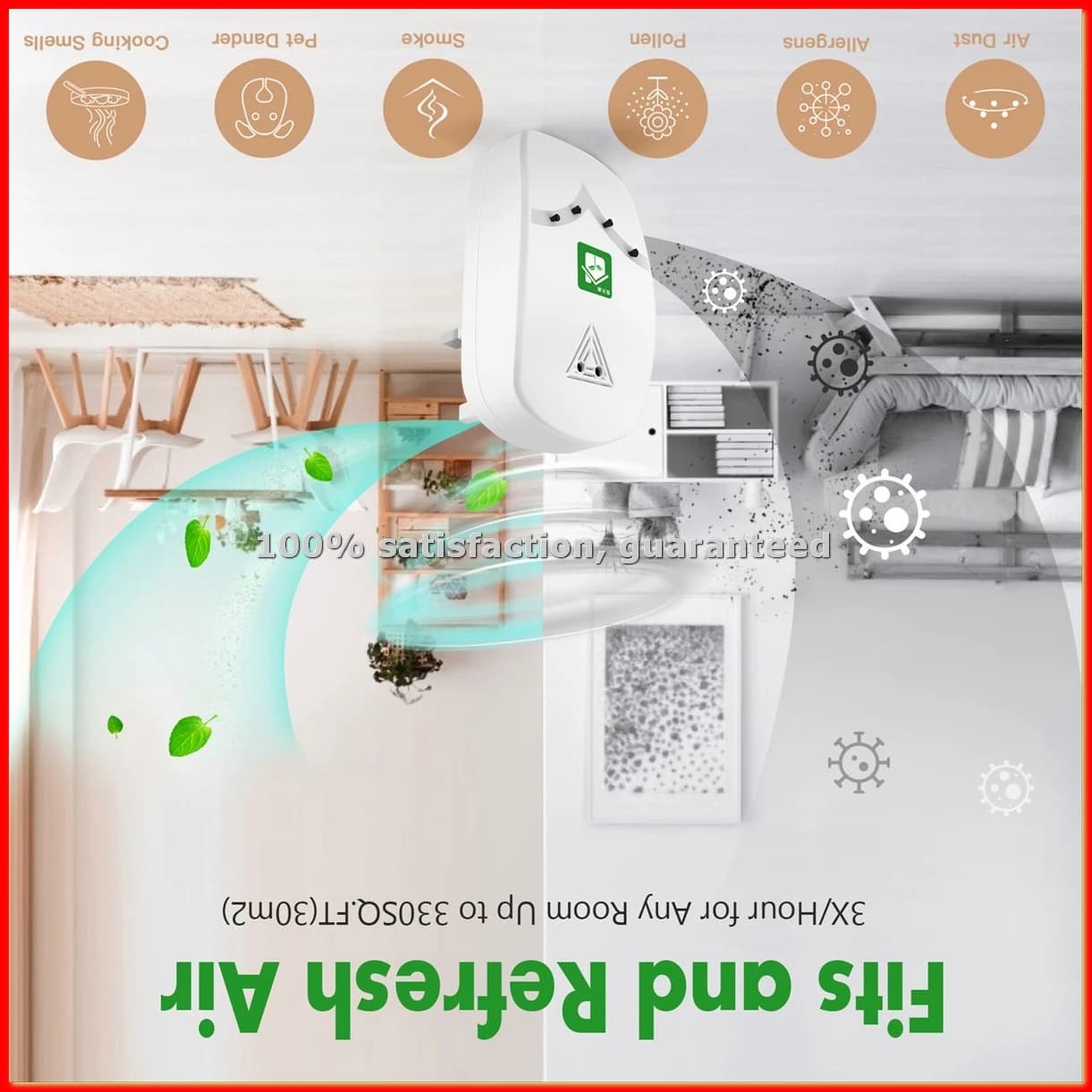 Generatore di 32 milioni di ioni negativi, mini purificatore d'aria portatile plug-in per camera da letto, cucina, bagno, ufficio, presa UK-A68X