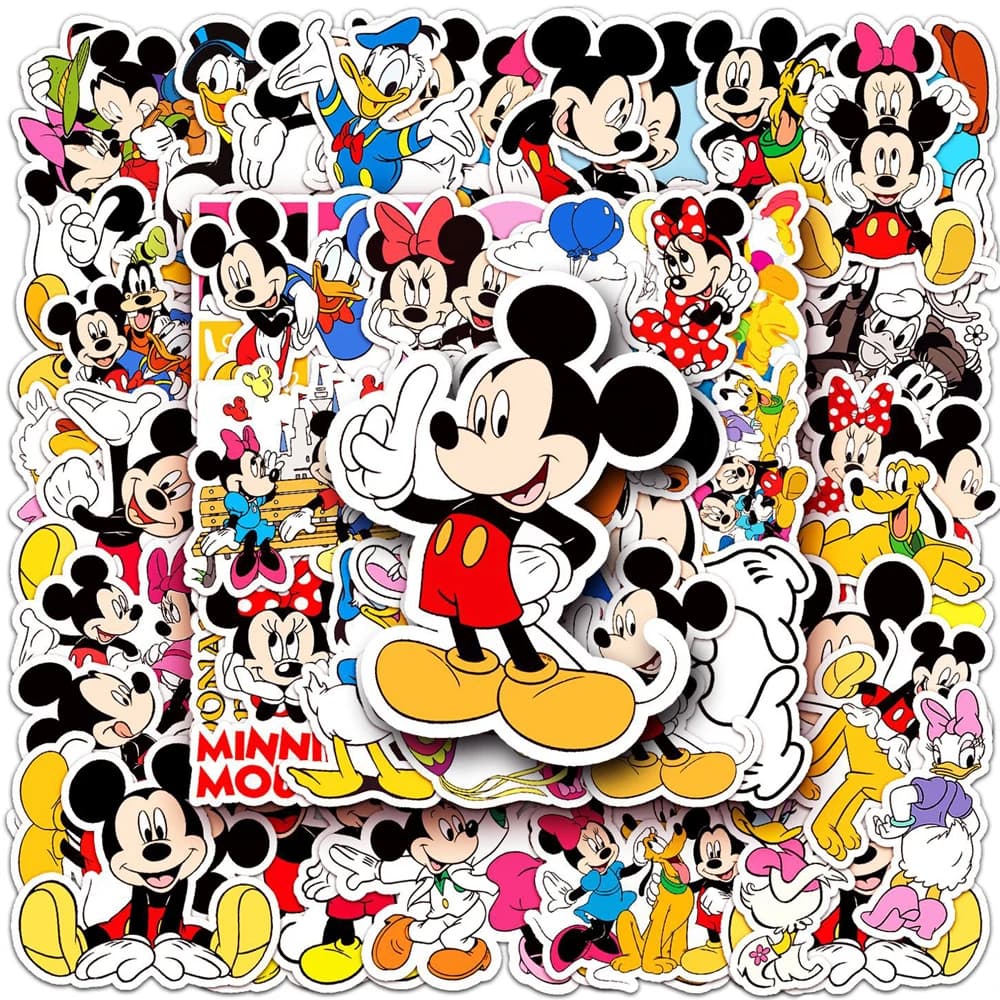 10/30/50PCS Disney Classic Anime Topolino adesivi carino Paperino Minnie Cartoon adesivo telefono fai da te giocattolo per bambini notebook decalcomania