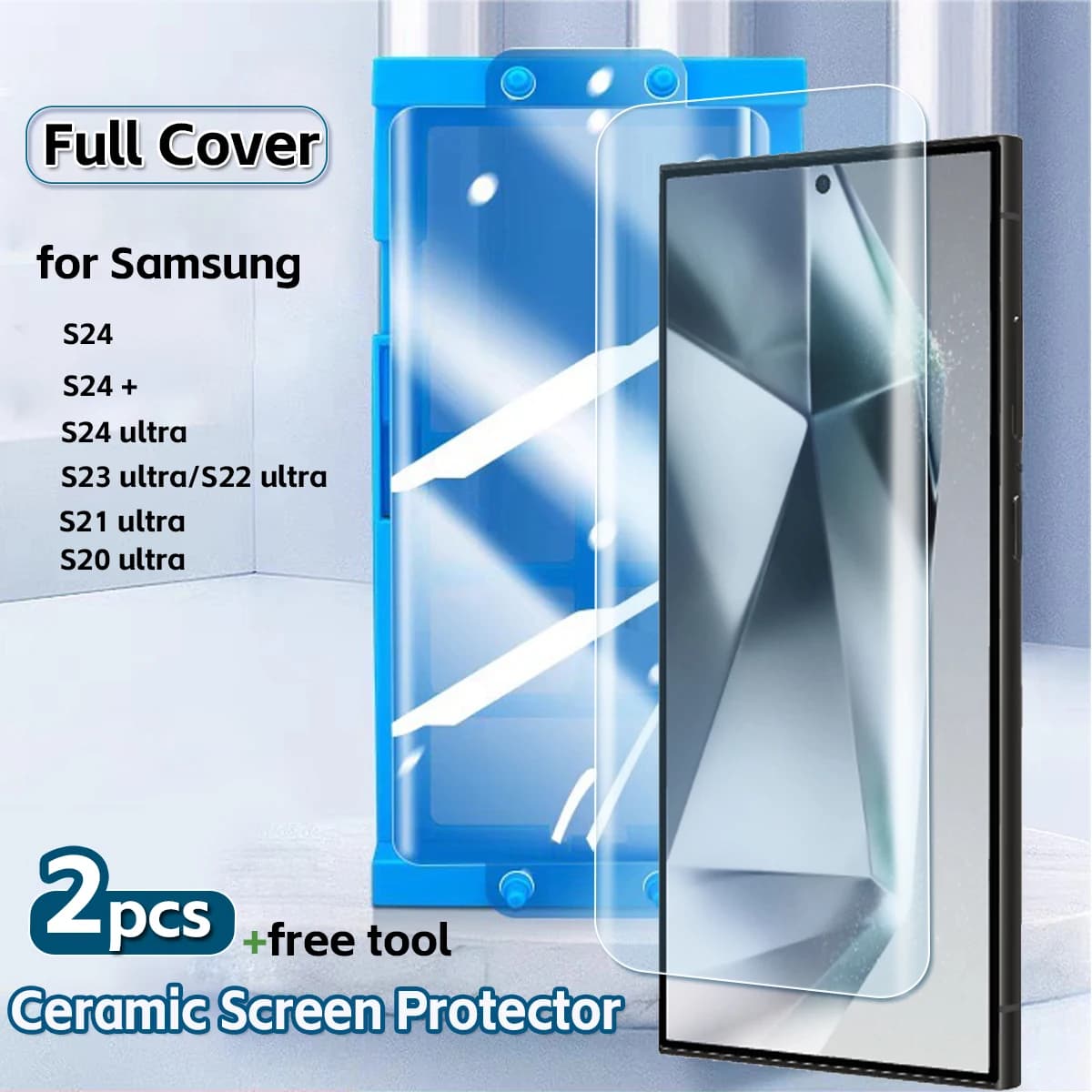 2Pc Ceramic Film For Samsung Galaxy S24 S23 Ultra/Note 10 S24 Plus /Note 20 S22 S21 Ultra Curved Screen Protector (Not Glass)