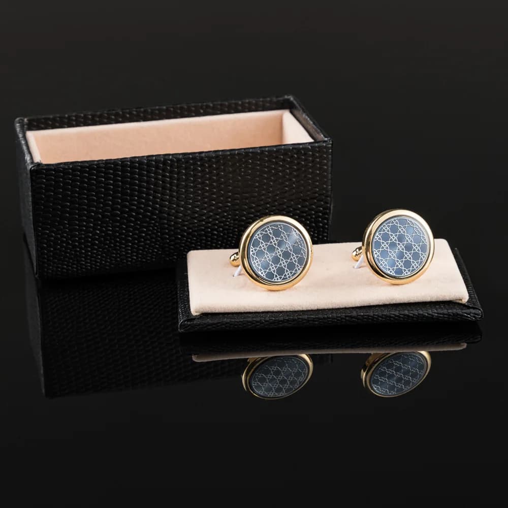 A Pair New Arrival Gold Plated Disc Epoxy Resin Metal Cufflinks for Men French Shirt Cuff Links Wholesale Fashion