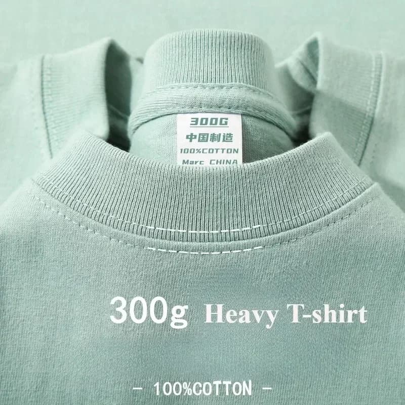 Abbigliamento da uomo T-shirt a maniche corte in puro cotone estivo da 300 grammi T-shirt oversize da uomo con base casual