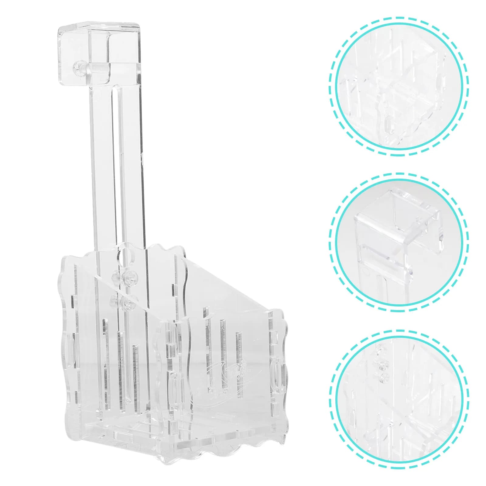 Aquarium Plant Holder Clear Acrylic Aquatic Planter Cup with Suction Hook for Fish Tank Decoration
