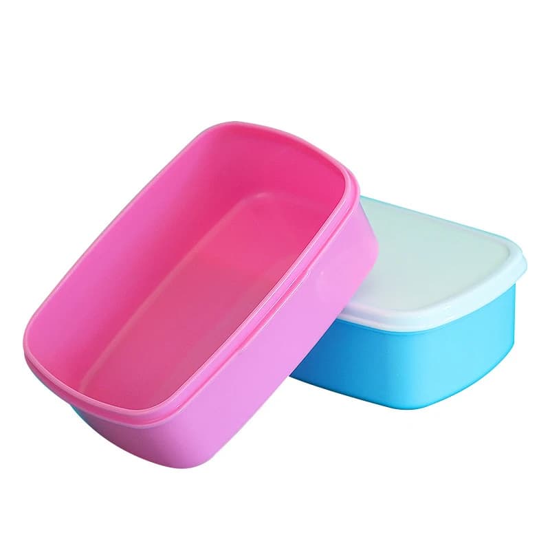 2 pezzi sublimazione fai da te vuoto PP pianura breve scatola da pranzo sigillata a prova di perdite