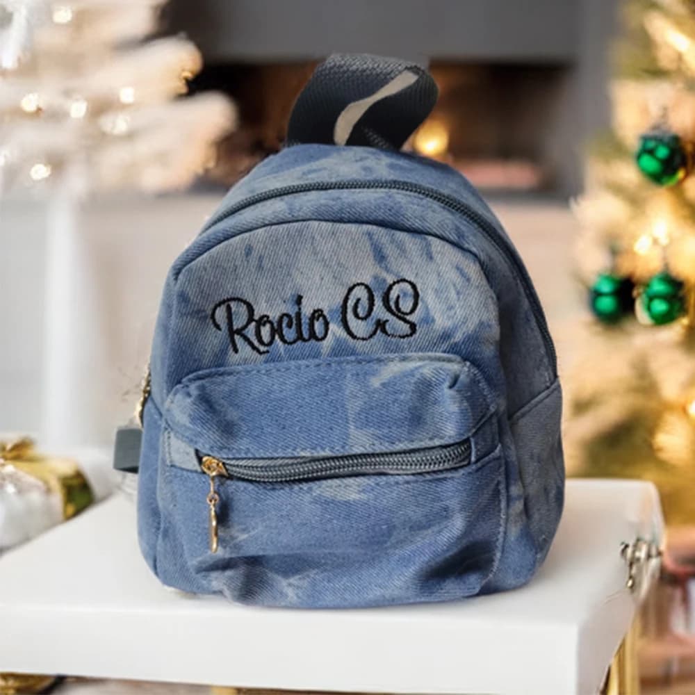 Mini Denim Snack Bag, Fashionable Backpack, High-quality Casual Children's Bag, Custom Embroidered Kindergarten Bag, With Name