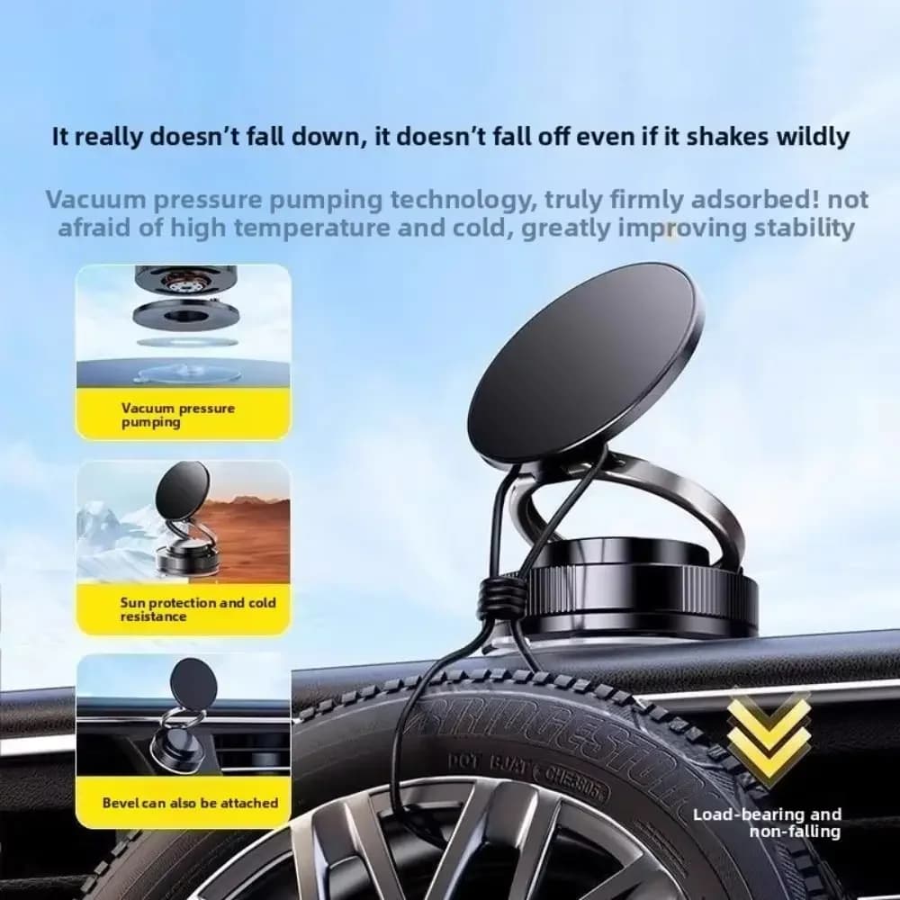 Magnetic Support for Phone with Suction Cup, Compatible with Magsafe, Adjustable and Reliable, for Auto/Palestra/Specchio/Scrivania